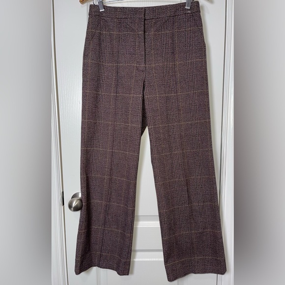 La Vie Rebecca Taylor Astrid Plaid Stretch Cotton Pants Size 28 (6) - Picture 5 of 11